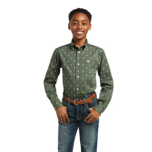 Ariat Boys Button Up Hemlock