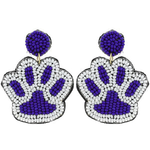 Blue Paw Print Earring