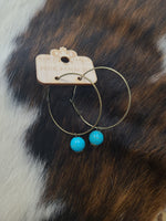 Load image into Gallery viewer, Pink Panache Turquoise Hoop
