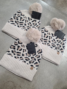 Leopard Pom Beanie