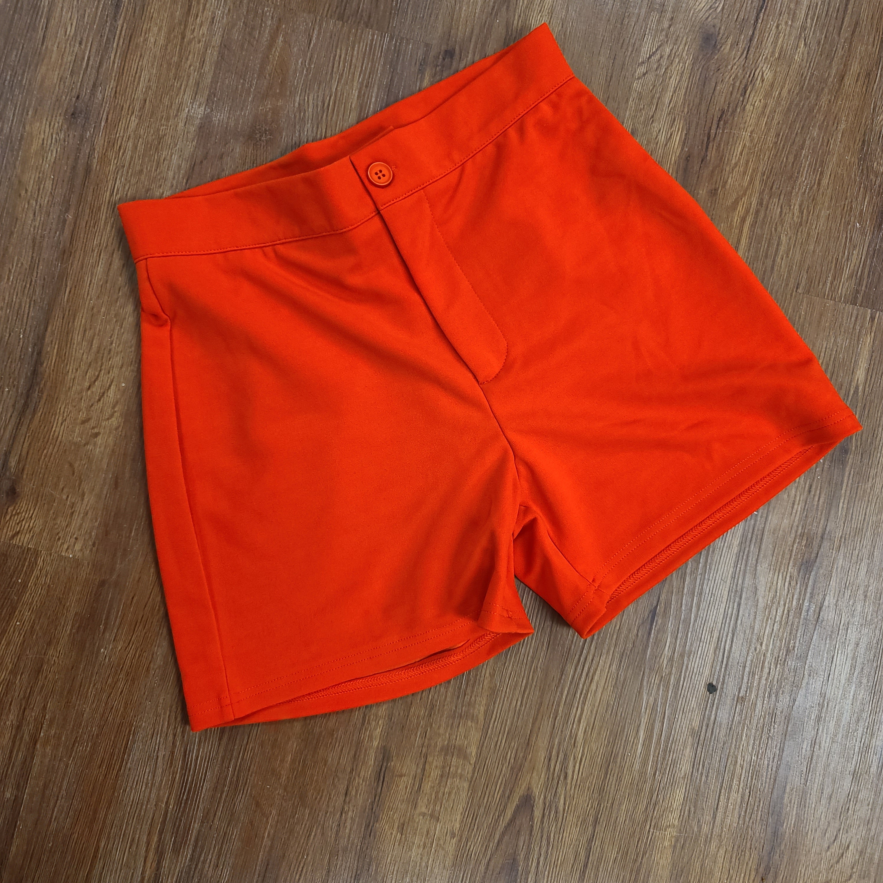 Red Button Front Shorts