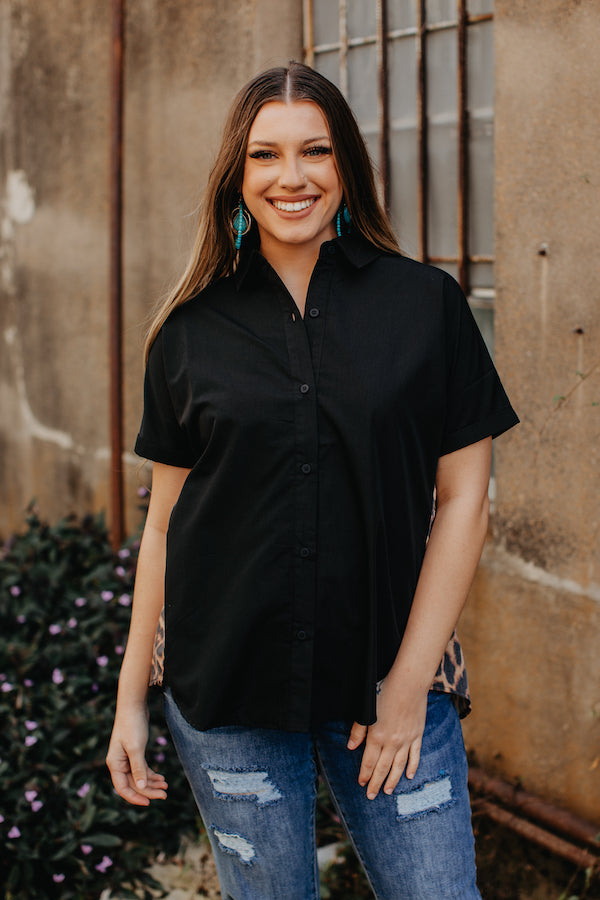 Leopard Back Button up