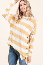 Load image into Gallery viewer, SOPHI STRIPED L/S BUTTON TOP
