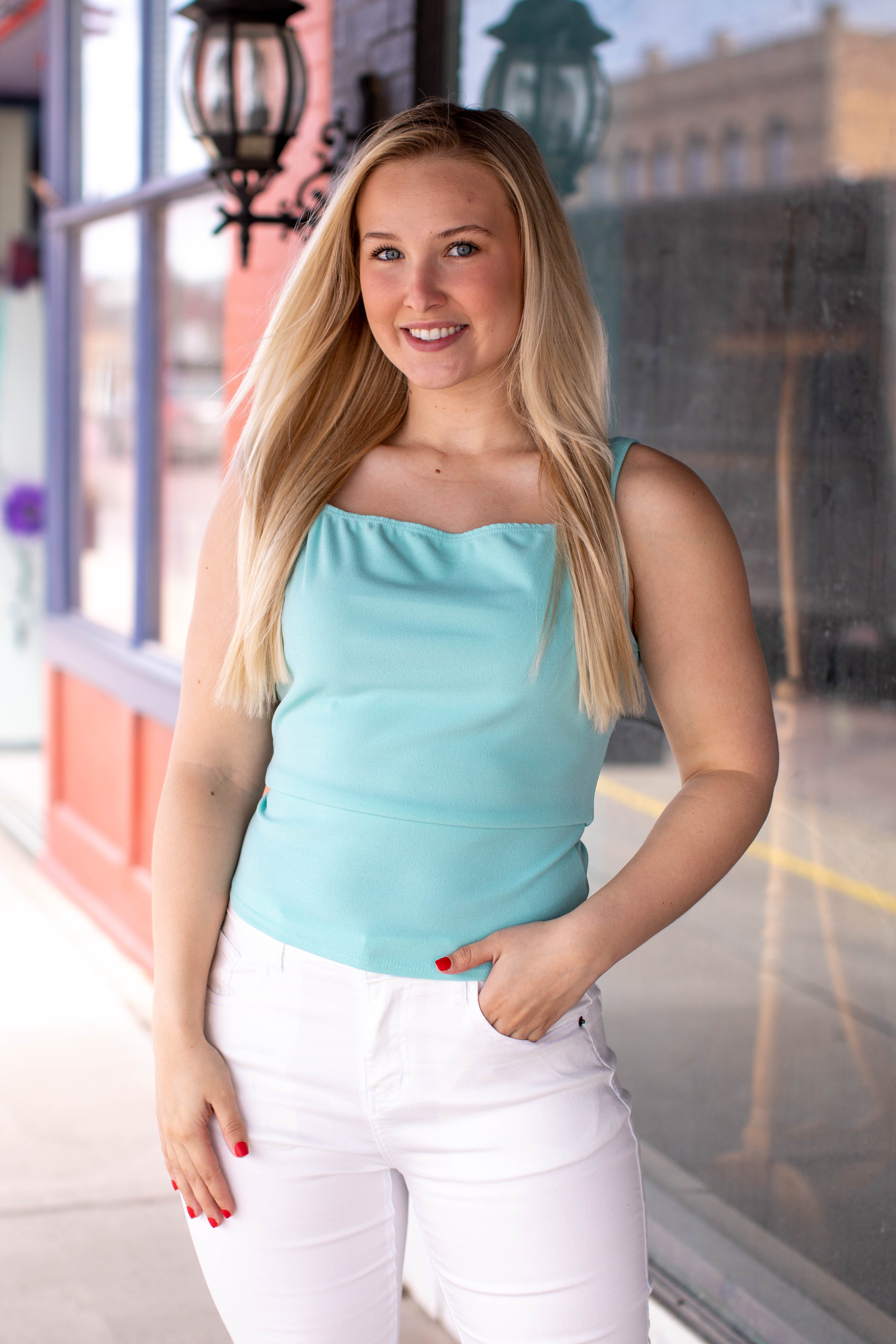 Minty Crop Tank Top