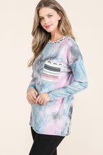 Load image into Gallery viewer, Tye Die Pocket L/S Top
