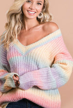 Load image into Gallery viewer, V Neck Pastel Sweater
