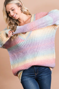 V Neck Pastel Sweater