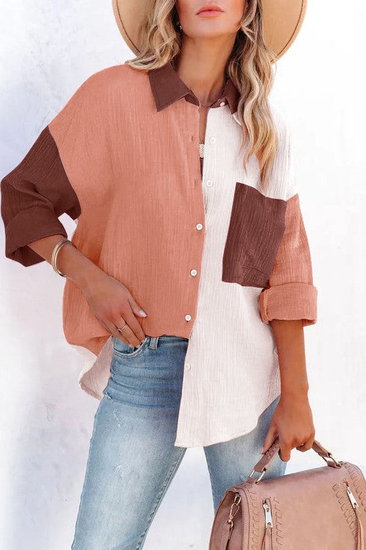 Colorblock Oversize Shirt