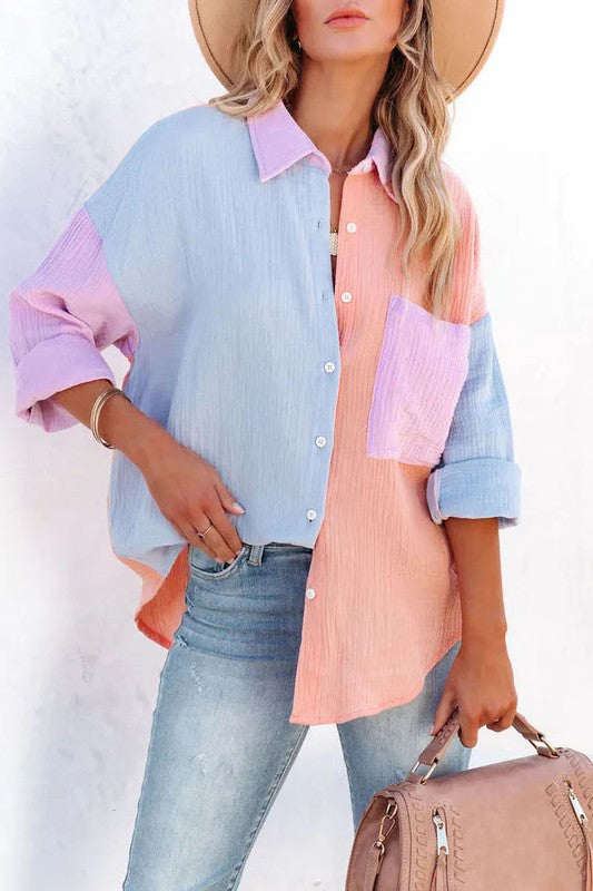 Colorblock Oversize Shirt