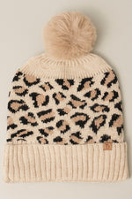 Load image into Gallery viewer, Leopard Pom Beanie
