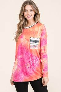 Tie Dye Pocket L/S Top