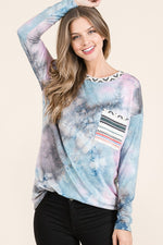 Load image into Gallery viewer, Tye Die Pocket L/S Top
